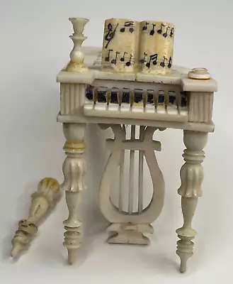 Antique Dollhouse Doll House German Miniature Carved Bone Piano • $349.99