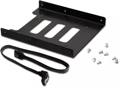 2.5  To 3.5  SSD/HDD Mounting Kit Metal Bracket Adapter With SATA 3.0 Cable • £4.95