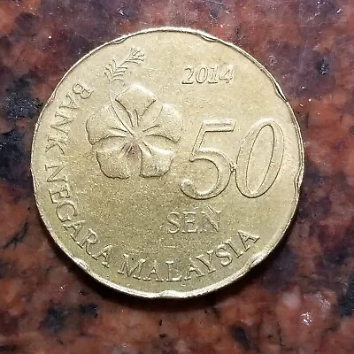 2014 Malaysia 50 Sen Coin - #b3052 • $1.79