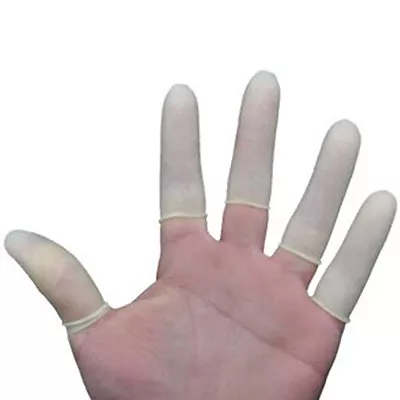 100pc Brand New Rubber Latex Fingertip White Finger Cots Nail Protection DD • $8.99