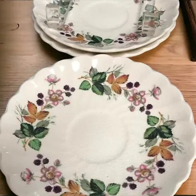 Three (3) Myott Staffordshire Olde Chelsea HEDGEROW VINTAGE SAUCERS ENGLAND • $21