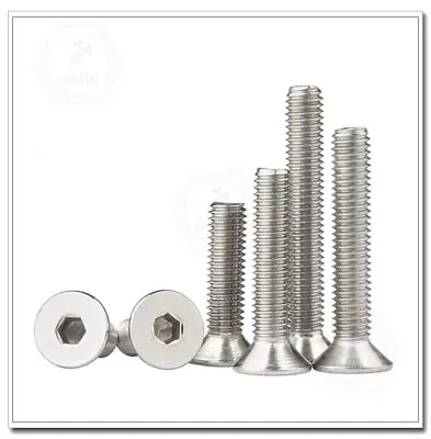 M3 M4 M5 M6 304 Stainless Steel Allen Hex Socket Countersunk Head Screws Bolts • $10.18