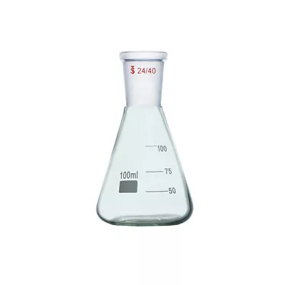 24/40 Glass Erlenmeyer Flask Conical Bottle Lab Chemistry Reaction Vessel • $13.99