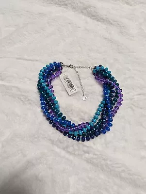 Dana Buchman Multi-strand Beaded Necklace In Blue Green Purple Turquoise • $12