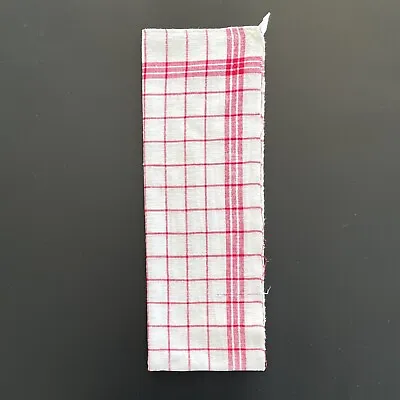 Vintage Linen Red And White Checked Glass Cloth/Tea Towel - 80cm X 56cm • £2.95