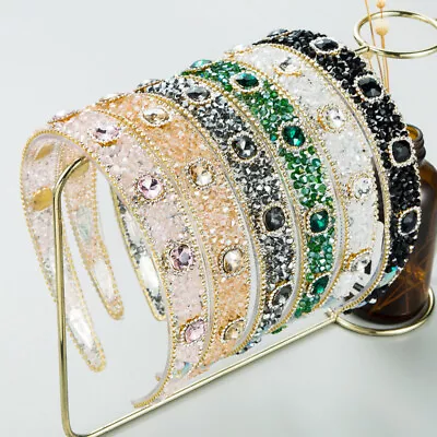 $11.54 • Buy Hair Accessories Baroque Full Rhinestone Headband Shiny Glass Drill Hair Hoop√