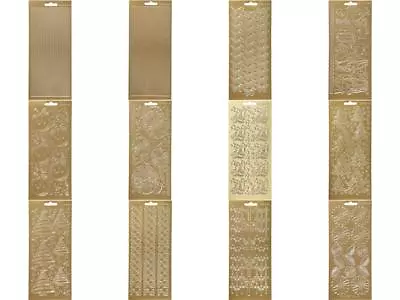 £2.29 • Buy Gold Assorted Christmas Butterfly Designs Self Adhesive Peel Off Stickers Sheet