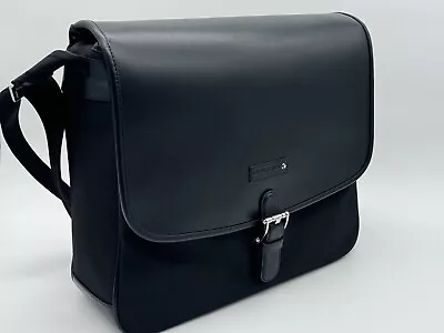 Montblanc Meisterstuck Black Leather Canvas Messenger Bag New 100% Genuine $920 • $515