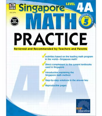 Singapore Math Practice Level 4A Grade 5 - Paperback - GOOD • $4.08