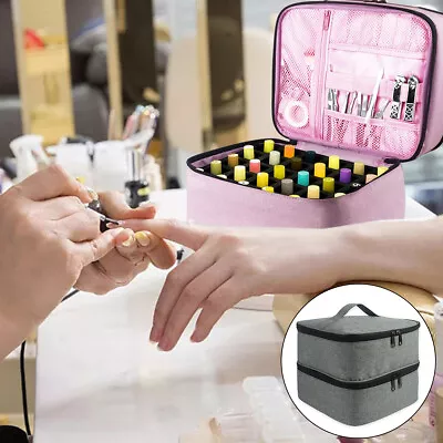 Nail Polish Carrying Case 2-Layer Large Capacity Bag With Compartments ⚢ .0 • $25.69