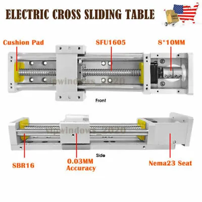 Electric Cross Slide Sliding Table 200mm Travel Linear Stage SFU1605 XYZ Axis  • $139.42