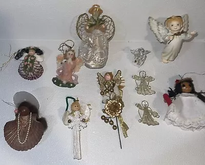 Vintage Variety Of 11 ANGELS Christmas Ornaments ~ 2  -4  Tall • $21.99