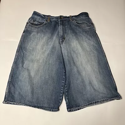 VTG Y2K ENYCE Baggy Jean Shorts Men's 36 Blue Denim RN 96312 Street Wear Jorts • $24