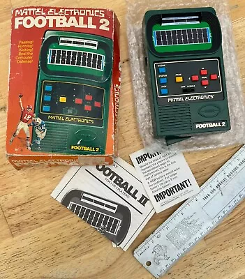Vtg Mattel Football 2 LED Electronic Handheld Video Game W/Original Box WORKING • $88.88