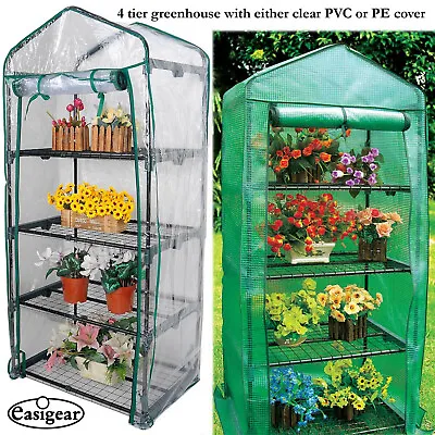 4 Tier Mini Greenhouse Outdoor Garden Plants Grow Green House PVC Or PE Cover • £19.99
