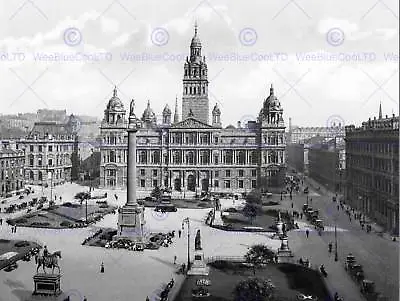 £9.99 • Buy Glasgow George Square Scotland Vintage History Old Bw Photo Print Poster 810bwb