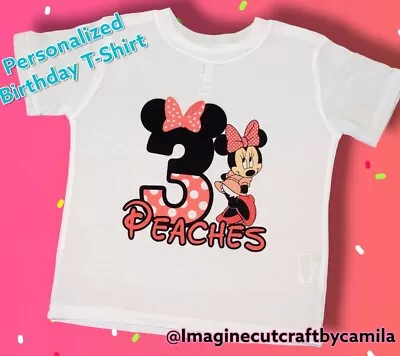 Personalized Minnie Mouse Birthday Tshirt  Toddler 2T-5/6T Youth S-L • $19