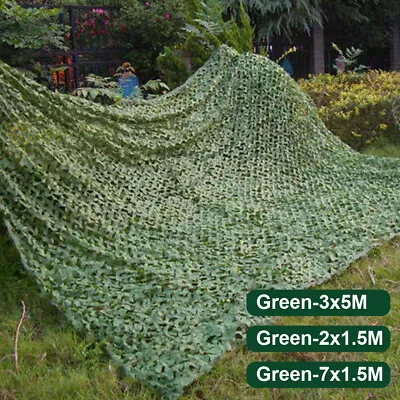 Camouflage Net Heavy Duty Army Camo Netting Covers Hiding Outdoor Woodland AT • £10.28