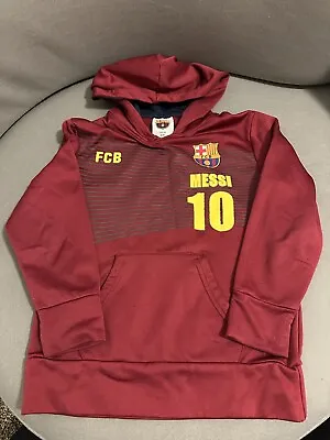 FCB Futbol Club Barcelona Messi Hoodie Youth Small  Good Condition • $13