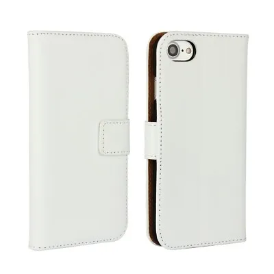 White Case For IPhone 7 Plus / 8 Plus Faux Leather Flip Wallet Book Stand Cover • £1.75
