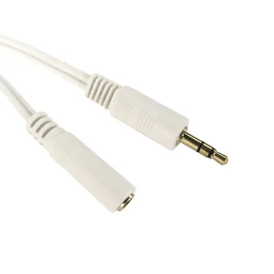 3m AUX Headphone Extension Cable 3.5mm Mini Jack Male To Female Audio Lead White • £2.89