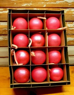 12 Vintage Pink Coby Christmas Ornaments With Original Box - F1 • $17.70