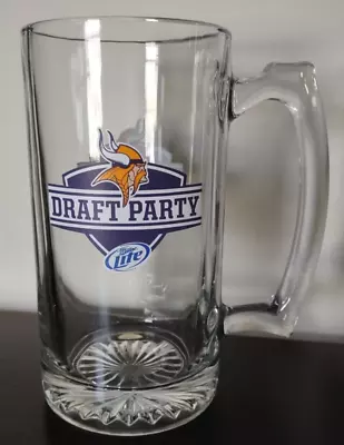 Minnesota Vikings NFL Draft Party Miller Lite Glass Large Beer Mug • $15.99