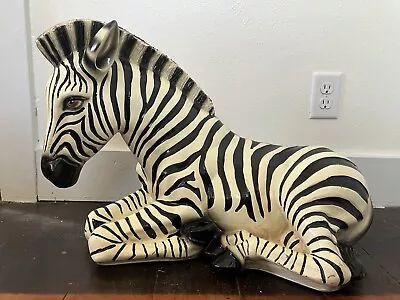 CHALKWARE ZEBRA SCULPTURE BY MARWAL IND. INC. LARGE MID CENTURY Hollywood Reg • $395