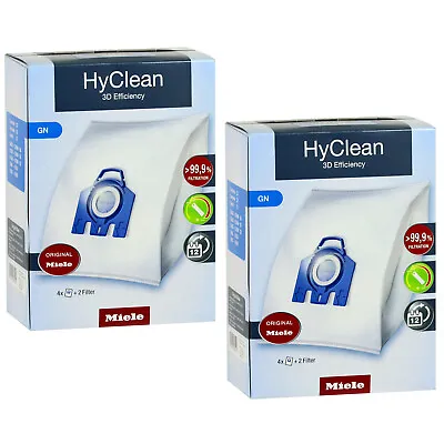 £30.09 • Buy MIELE GN Bags HyClean 3D Vacuum Cleaner Hoover Dust X 8 + 4 X Filters Genuine