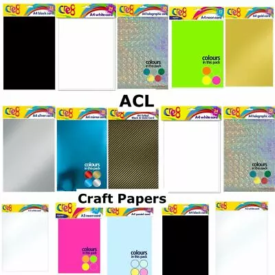 Craft Papers A4 A5 A3 Sheets Art Craft Scrapbooks Good Quality COLOUR OPTIONS • £3.15