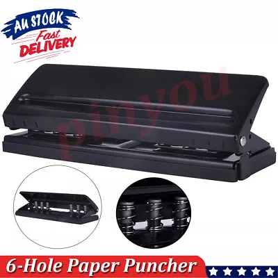 KW-trio Adjustable 6-Hole Desktop Punch Puncher Six Ring Binder For A4 A5 A6 B7 • $27.49