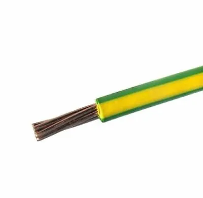 Earth Green Yellow 6mm Single Core 6491X Cable Wire Wiring Bonding Earthing • £2.99