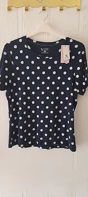 £4 • Buy Womens TU Navy Polka Dot T Shirt Size 20. Brand New. 100% Cotton. 