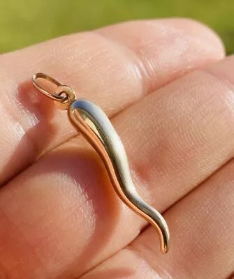£79.95 • Buy Vintage Italian 9k 9ct Gold Cornicello Horn Of Plenty Pendant, Fully Hallmarked.