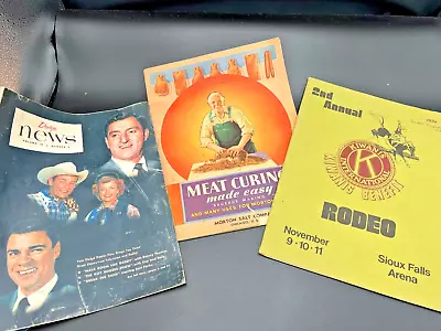 Lot Of 3 Vintage MAGAZINES Dodge News Meat Curing & A Rodeo Program ADS • $42