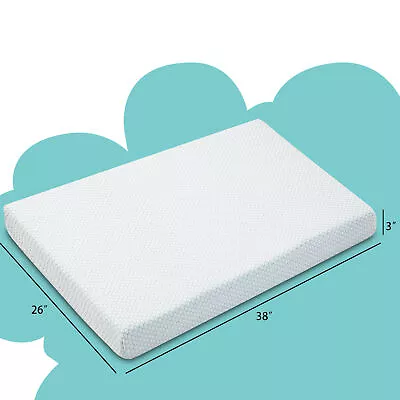 Memory Foam Crib Mattress Pad Infant Playard Mattresses 38x26x3  With 1/2x Cover • $31.99