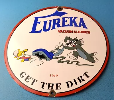 Vintage Eureka Vacuum Porcelain General Shop Store Display Gas Oil Pump Sign • $135.37