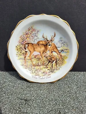 £3.99 • Buy Heritage Regency Bone China Dish Gilded White Tailed Deer Collectable Used