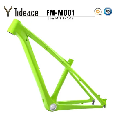 Green 26er Carbon OEM Mountain Bike Frames 3K Glossy MTB Bicycle Frameset BB92 • $413.60
