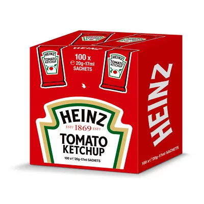 Heinz Tomato Ketchup Cube Sachet Fruity Spicy 100 X 17ml 1700ml • $21.29