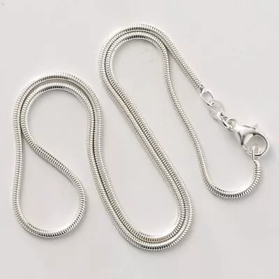 Men&Women's 925 Sterling Silver Tarnish-Free Italian Snake Chain Necklace 16-38  • $10.99