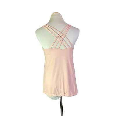 Athleta Size M Pale Pink Hyper Focused Support Top Tank Strappy Back • $16.19