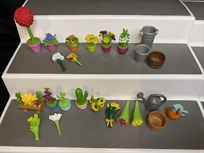 24 Flowers Plants Cactus Dollhouse Miniature 1:12 Scale Plastic Loving Family • $16