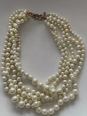 NWOT J CREW Beautiful Multi-Strand Faux Pearl Necklace 5 String • $39.99