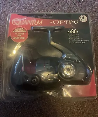 New In Pkg Pre Spooled Cajun Line Quantum Optix Spinning Fishing Reel  Op80F • $40