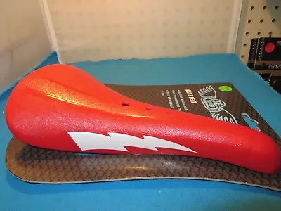 SE Racing BMX Blitz Bicycle Seat With Bottle Opener Brace Red/White Bolt - New • $24