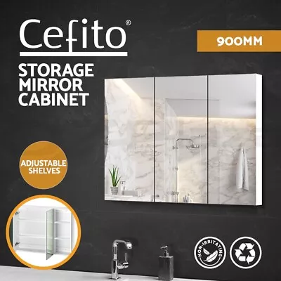Cefito Bathroom Shaving Cabinet Mirror Vanity Medicine Wall Storage 900mmx720mm • $120.95