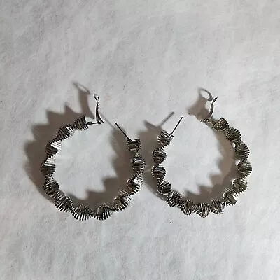 VTG Steel - Stardust Twisted Cable Hoop Earrings  • $0.99