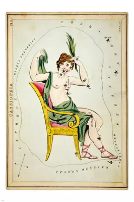 From Urania's Mirror CASSIOPEIA Astronomy Poster 20x30 Vintage 1825 • $9.99