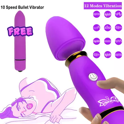 Rechargeable G-Spot Wand Vibrator Clit Stimulator Dildo Massager Adults Sex Toy • $25.95